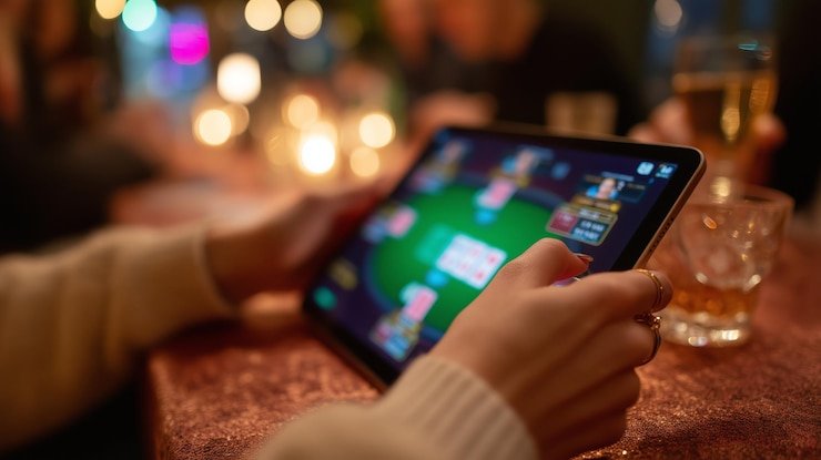 Pengguna membagikan tautan undangan bigtoto melalui perangkat mobile